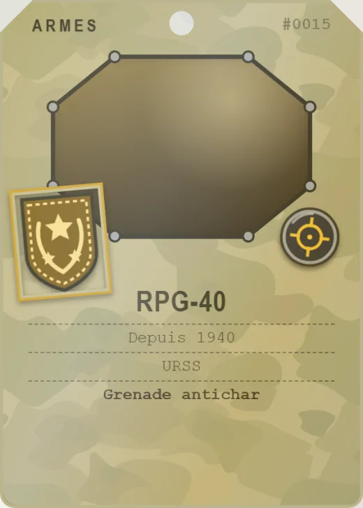 Carte « RPG-40 », rang 5