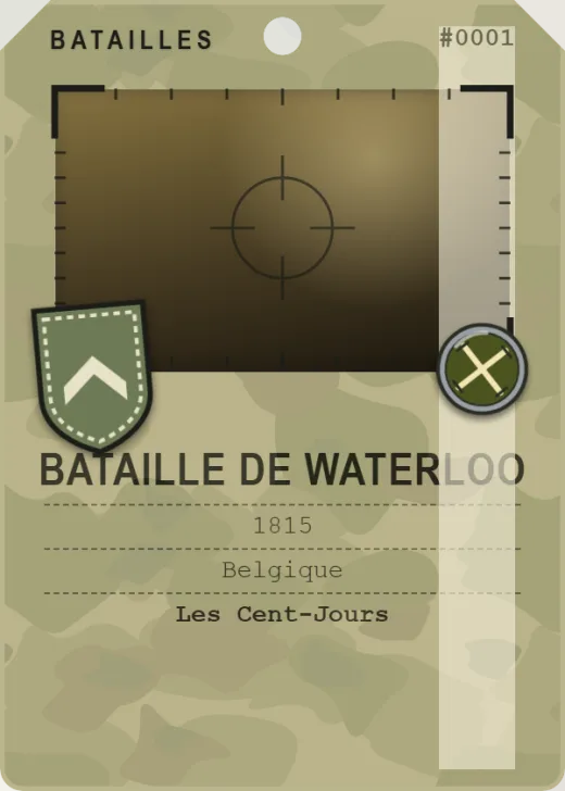 Carte « Bataille de Waterloo », rang 1